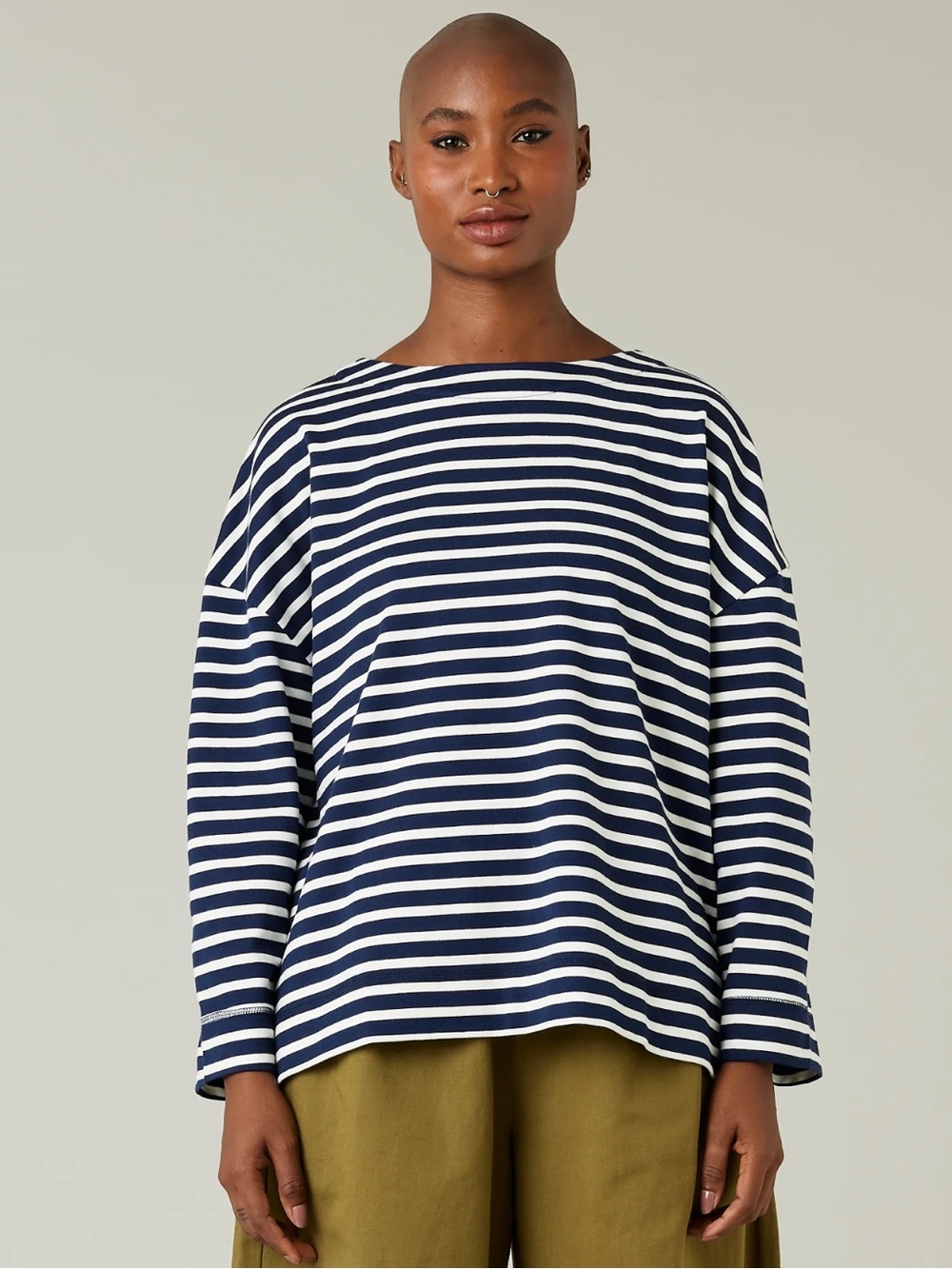 Beyond Nine Breton in Navy Ecru Stripe